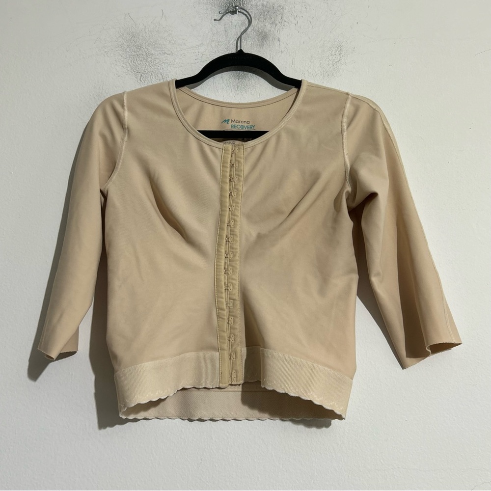 Marena Recovery Vest 3/4 Sleeve Length Top Beige Size XL